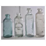 Lot of 4 Embossed Hutchinson Bottles & More
