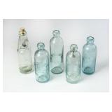 Lot of 4 Embossed Hutchinson Bottles & More