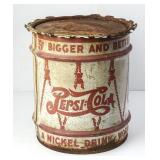 Pepsi:Cola Double Dot Metal Drum with Lid