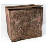 Large "Roasted Coffee" Metal Box w/Hinged LId