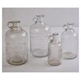 Lot of 4 White House Vinegar Embossed Bottles