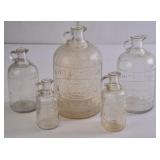 5 White House Vinegar Embossed Bottles