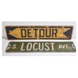 2 Vintage Metal Street Signs