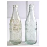 2 Pepsi-Cola Asheville Straight Side Green Bottles