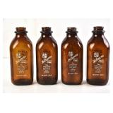 4 Biltmore Dairy Square Brown Quart Milk Bottles