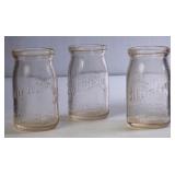 3 Biltmore Embossed Wide Mouth Cottage Cheese Jars