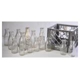 Biltmore Crate w/ Various Clear Milk Bottles