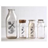 Biltmore Dairy Square Clear Glass Milk Bottles