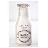North Fork Dairy, NC Embossed Round Pint Bottle