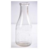 Joe A Baldwin, NC Embossed Quart Milk Bottle