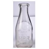R.R.R., NC Embossed Quart Milk Bottle