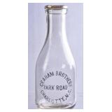 Graham Bros Embossed Round Quart Milk Bottle