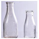 2 Eliada Guernsey Special Embossed Milk Bottles