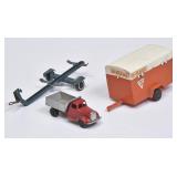 Tootsie Toy Truck, Metal Boat Trailer & U-Haul