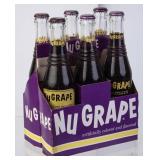 Lot with 6 Nugrape Soda Bottle and Cardboard