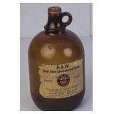 A&W Root Beer One Gallon Brown Glass Syrup Bottle