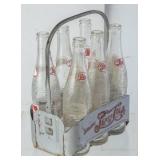 Pepsi-Cola Metal Carrier with 6 - 10 oz Bottles