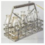8 Cell Metal Milk Crate w/ Biltmore Quart Bottles