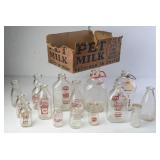 PET Milk Cardboard Box w/Various Milk Bottles