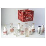 Sealtest Plastic Crate with Various Milk Bottles