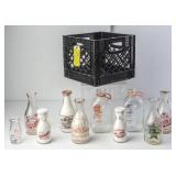 Dean Foods Plastic Crate w/NE Milk Bottles