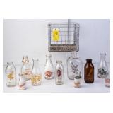 IPM Wire Crate w/Various Northeast Milk Bottles