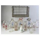 Sealtest Wire Crate w/NC & More Milk Bottles