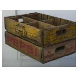 Lot of Double Cola and Pepsi Wooden Bottle Crate