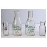 Lot of 4 NC Milk Bottles