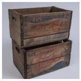 Lot of 2 Double Dot Pepsi-Cola Wooden Crates