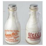 Lot of 2 - 1 Quart Milk Bottles from Georgia