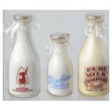Lot of 3 Milk Bottles from Kentucky/Indiana