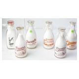 6 Great New York Clear Quart Milk Bottles