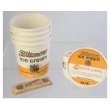 4 Biltmore Pint Ice Cream Cartons & Wood Spoons