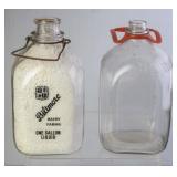 2 Biltmore Dairy Farms Clear Glass Gallon Bottles