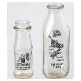 2 Biltmore Dairy Farms Clear Glass Bottles
