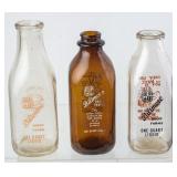3 Biltmore Dairy Farms Square Quart Glass Bottles
