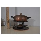 Hammered Copper Fondu Pot, Stockli Netstal Swiss