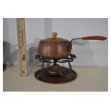 Hammered Copper Fondu Pot, Stockli Netstal Swiss