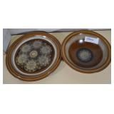 2 Acsons Stoneware Pottery, Platter And Bowl.