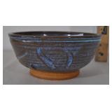 Stoneware Bowl, Blue/brown Glaze.