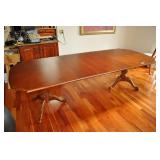 Wood Dining Table, 44x108x30.5t, 2 Leaves, Carved