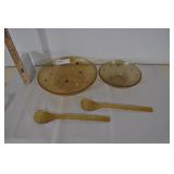 Vintage Clear Plastic Bowls & Spoons, Stars/planet