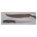 Fillet Knife + Leather Sheath, Normark, Fiskars,