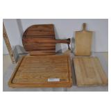 4-wood Items, Pizza Peel, S,m,l Cutting Boards.