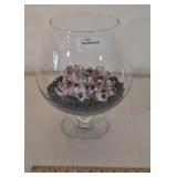 Large 12" Snifter/vase With Coral.