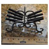 Fondu Skewer Holder, Cast Iron.