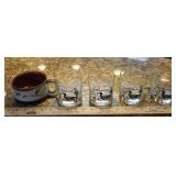 Duck Motif Cup And Glasses.