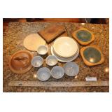 Assorted Kitchen Ware, Bowls, Servers, Cups. Lid.