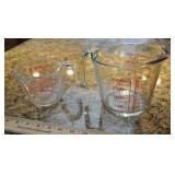 2 Measuring Glasses, Anchor Hocking, Pyrex.